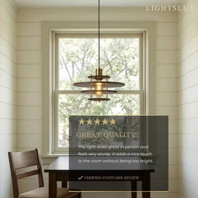 Irondale Vintage  Metal & Wood Pendant Light  for Dining Room