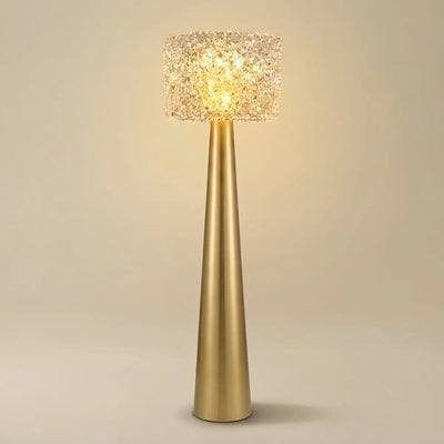Velora Modern Crystal Floor Lamp – Black Metal for Living Room11