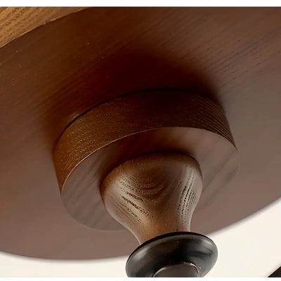 Nebula Modern Wood and Glass Ceiling Light – Walnut Round for Entryway and JIE
