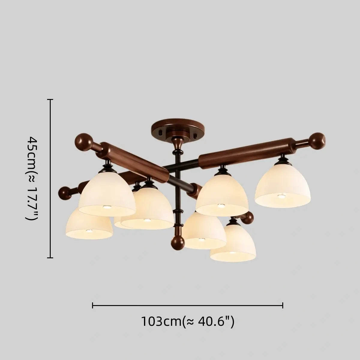Nebula Modern Wood and Glass Ceiling Light – Walnut Round for Entryway and HallwCUN
