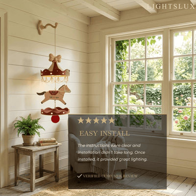 Cartoon Carousel Wall Lamp -- PLA Material with Rotating Design for Kids Room