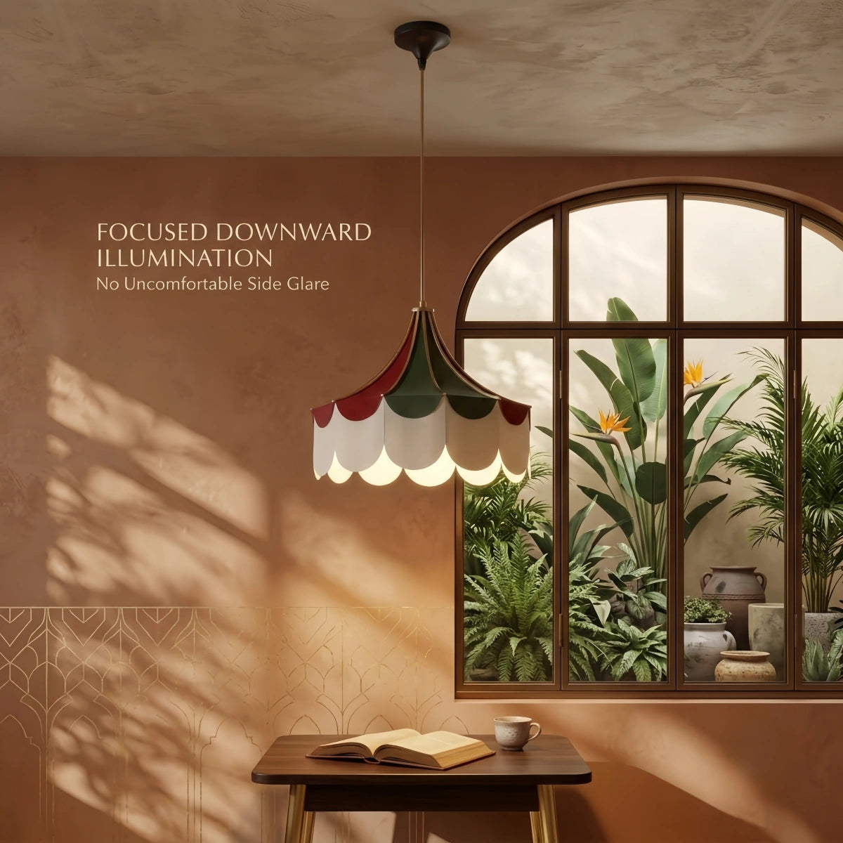 Vivara Pendant Light – Multicolor Metal and Fabric for Living Room