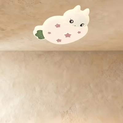 Vivara Cartoon Ceiling Lamp -- Iron & PE White for Bedroom