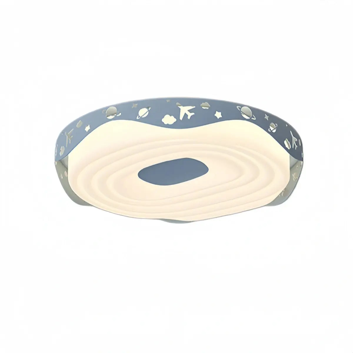 Morandia Blue Modern Round Ceiling Light -- Iron & PE Flush Mount