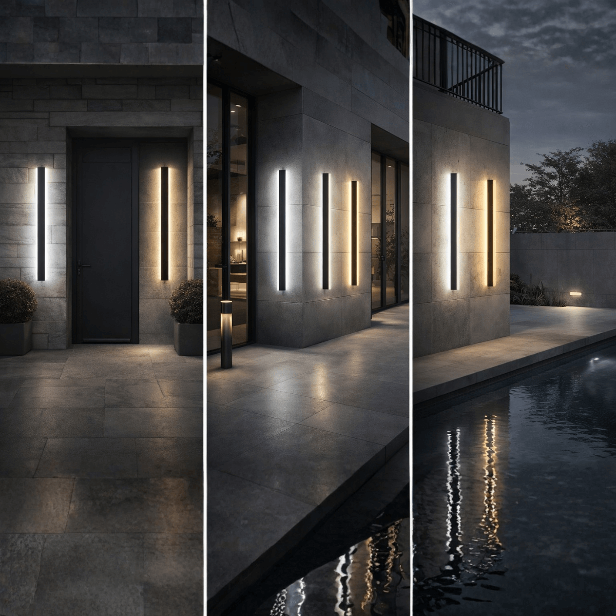 Arcato Modern Outdoor LED Wall Light with Sensor - in 8 Size for Outdoor