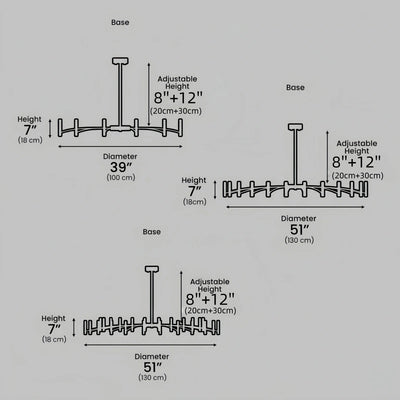Nebula Modern Contemporary Candle Chandelier with Adjustable
