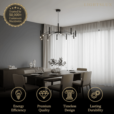 Contemporary Candle Chandelier with Adjustable