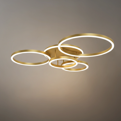  Ring Black/Gold Celing Light, 4Style, for Bedroom/Living Room/Commercial