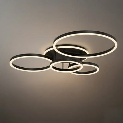  Ring Black/Gold Celing Light, 4Style, for Bedroom/Living Room/Commercial