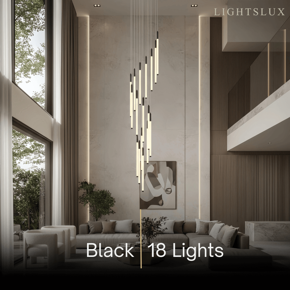 Nebula Multi-Tier Modern Chandelier - Waterfall Design for Staircases & High Ceilings