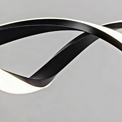 Arcato Modern Wave Design Pendant – Matte Black LED for Dining Room/Kitchen Island