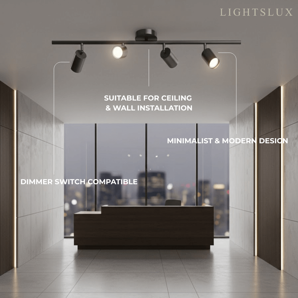 Minimalist Linear Track Light – Brushed Gold/Matte Black for Living/Study Room