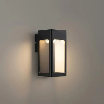 Irondale Modern Outdoor Wall Sconce – Metal Lantern with Sensor for Exterior Wall