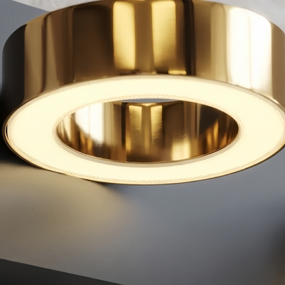 Modern 3-Light Bathroom Vanity – Circular Acrylic Shades on Matte Black/Gold Frame for Bathroom