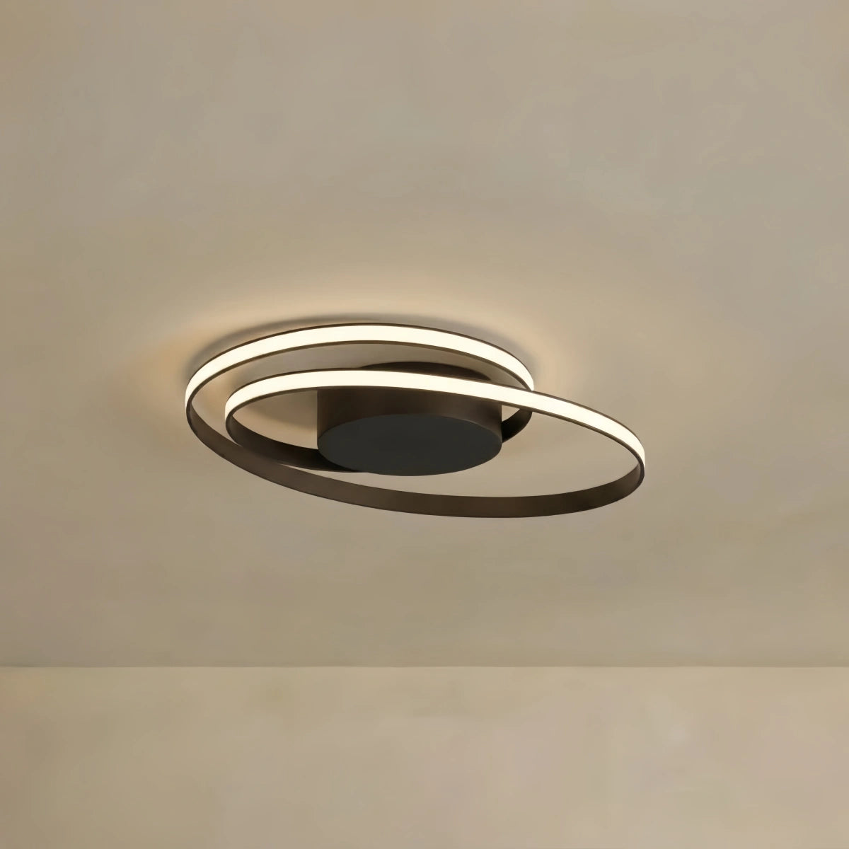 Arcato Spiral Ceiling Light – Black Ash Iron & Silica Gel