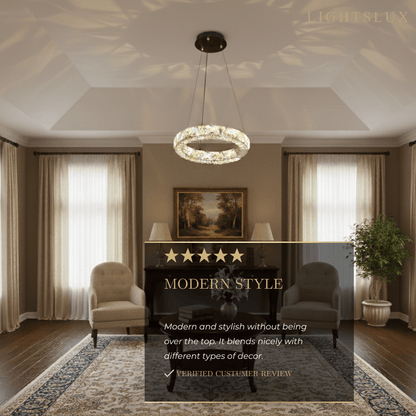 Rose Gold Crystal Chandelier – Exquisite Crystals with Warm Ambient Glow
