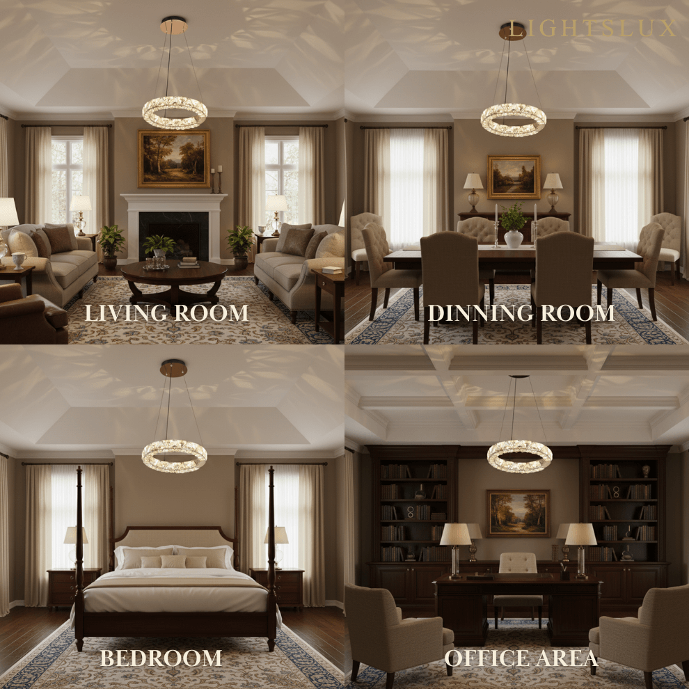 Rose Gold Crystal Chandelier – Exquisite Crystals with Warm Ambient Glow