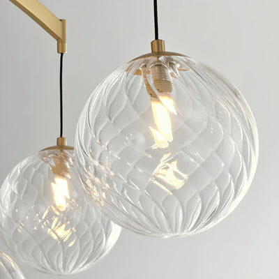 Royal Globe Chandelier – Solid Brass Brushed Gold Dimmable for Living Room