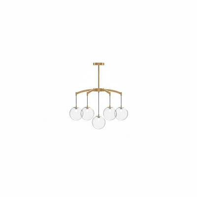 Royal Globe Chandelier – Solid Brass Brushed Gold Dimmable for Living Room