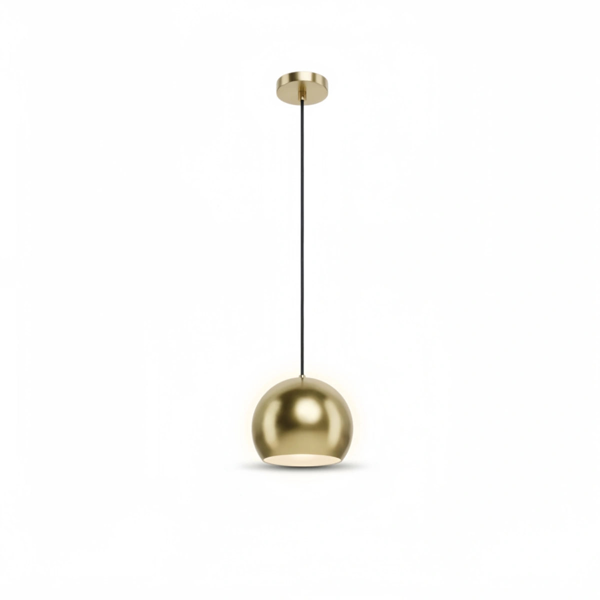 Excelis Modern Dome Pendant Light – Brushed Gold/Matte Black for Kitchen Island