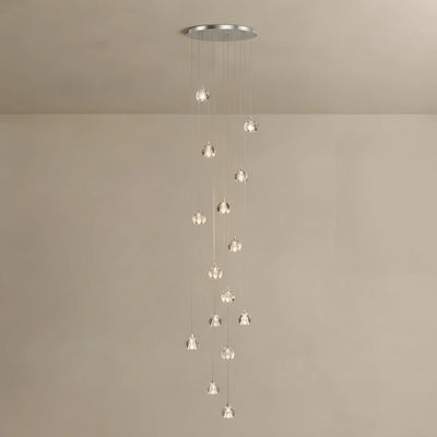 Excelis Royal Crystal Chandelier – Clear Sparkling Crystals with Warm Ambient Glow Living Room