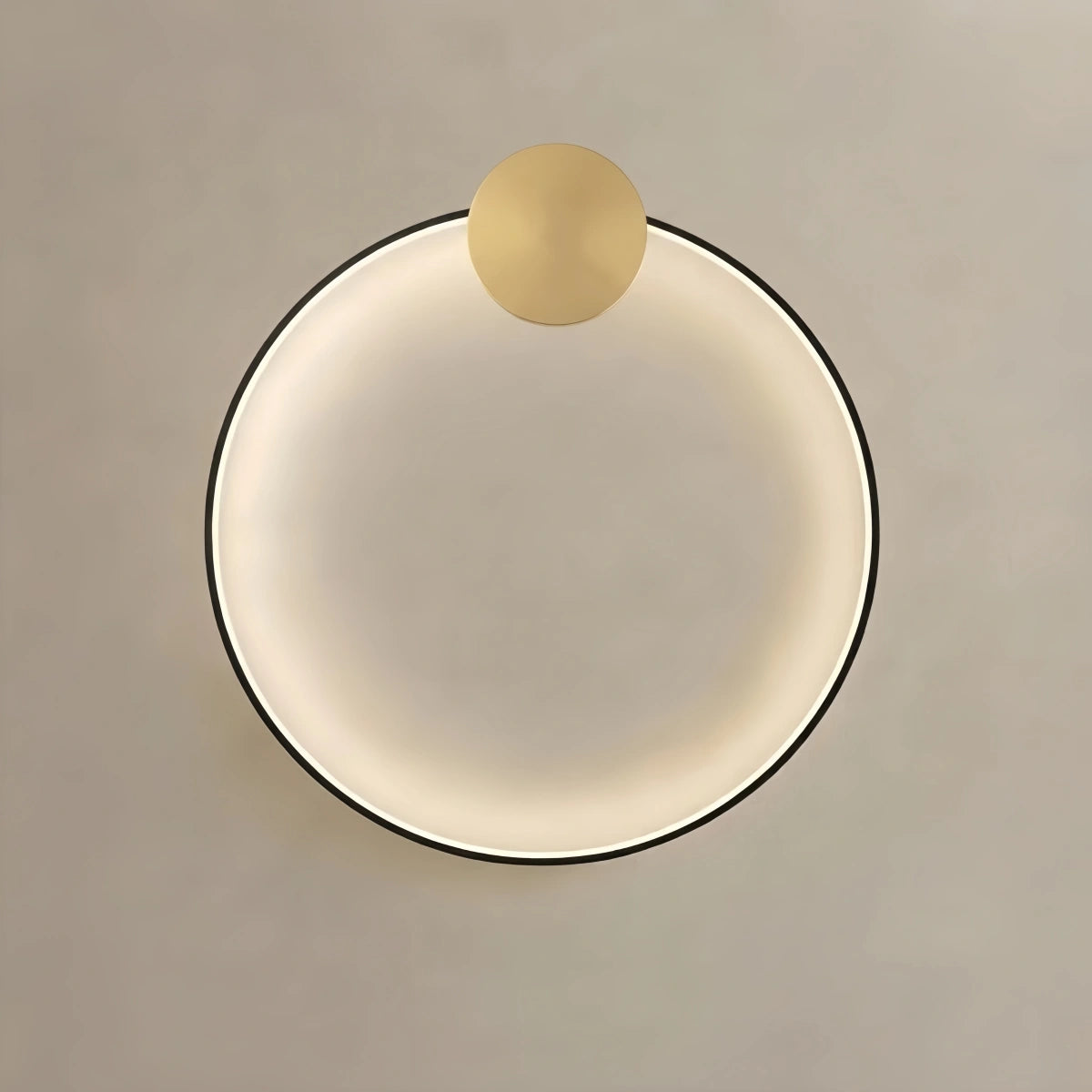 Minimalist Sun Copper Wall Light – Matte Black Adjustable Brightness for Bedroom