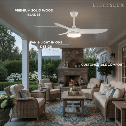 Zenno Modern Wood Ceiling Fan Light