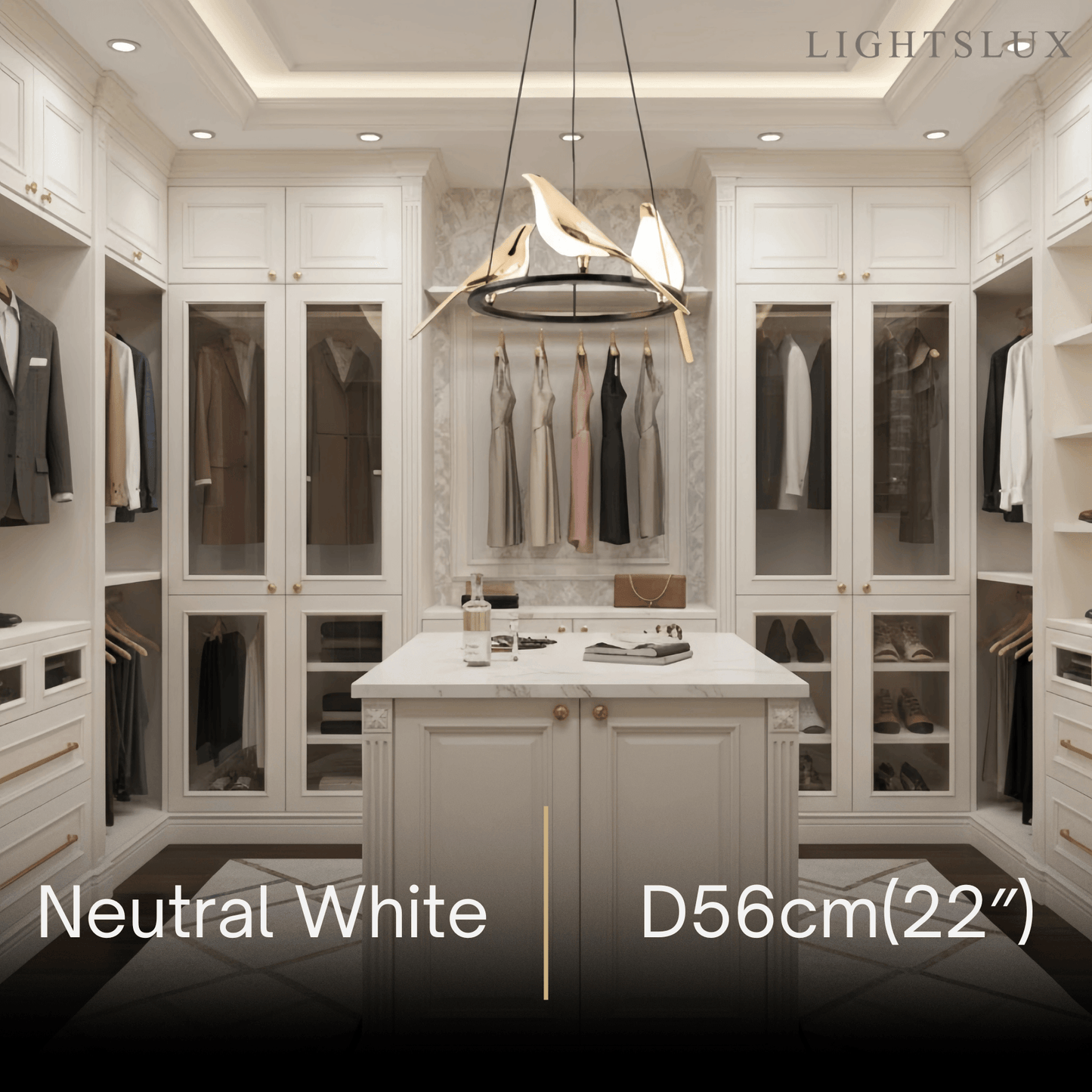 Modern Bird Chandelier – Gold Acrylic Magpie Design
