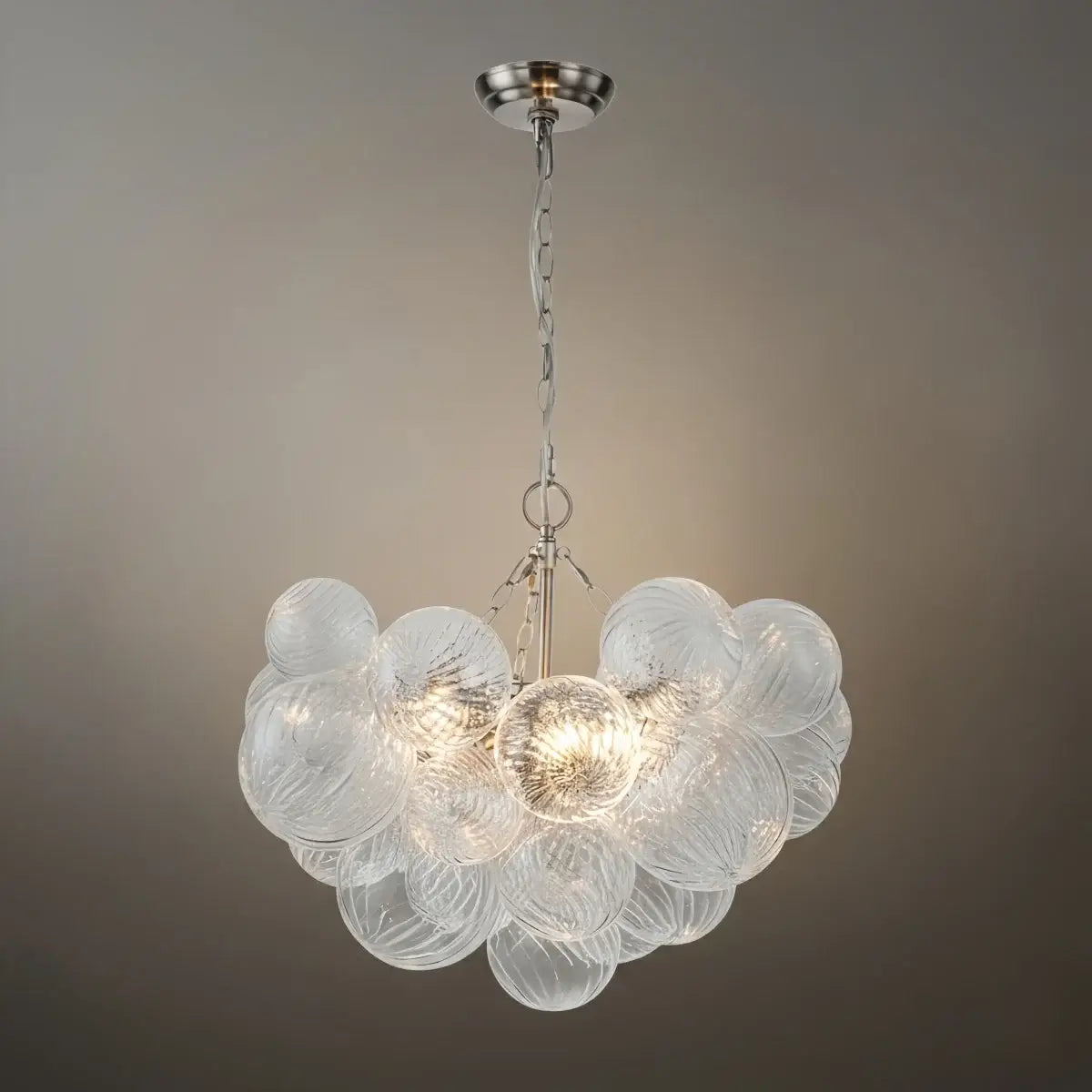 Modern Chandelier – Bubble Etched Glass 