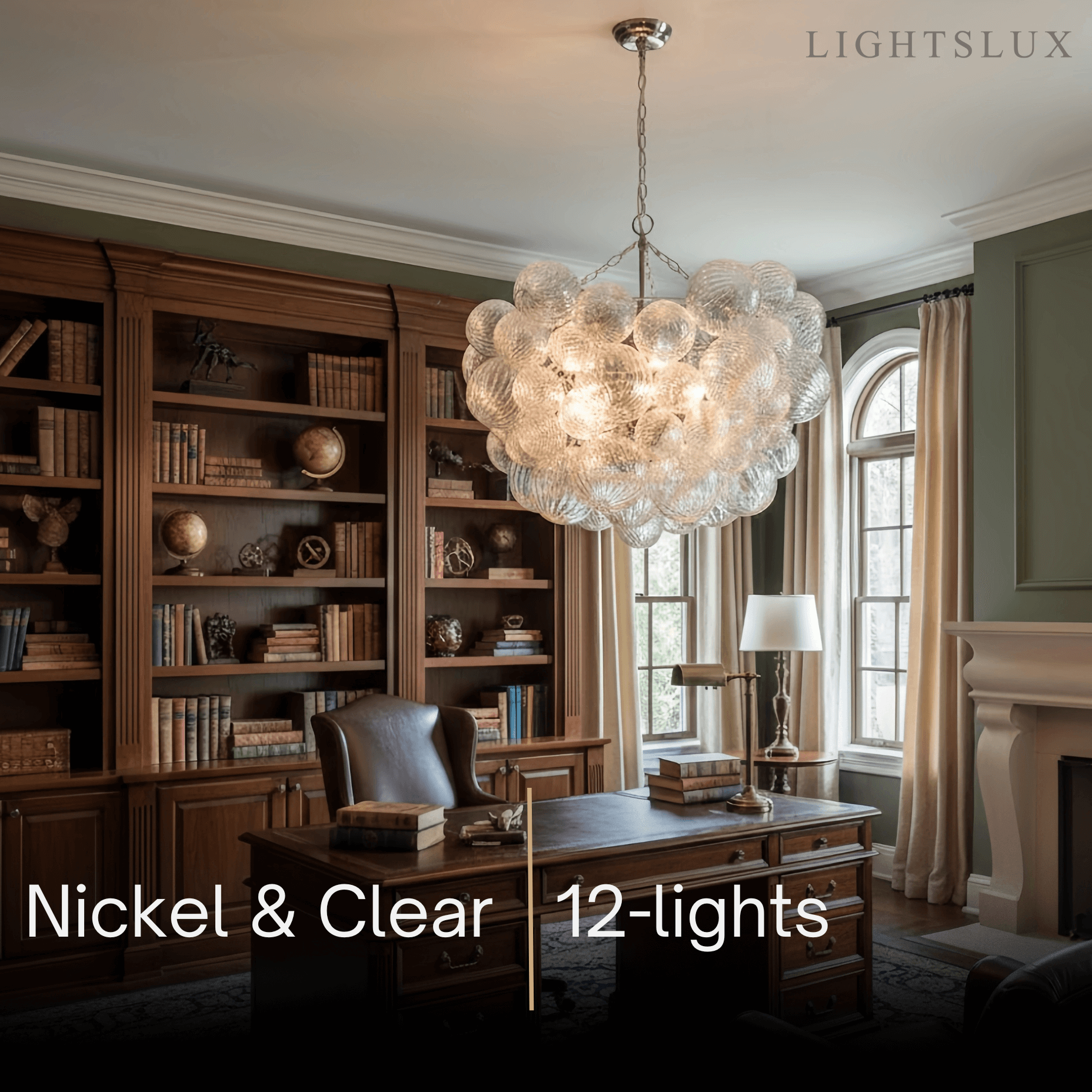Modern Chandelier – Bubble Etched Glass 