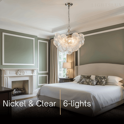 Modern Chandelier – Bubble Etched Glass 