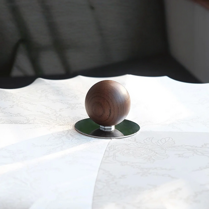 Modern Ceiling Light – Fabric Petal Floral Pattern Wood Accents