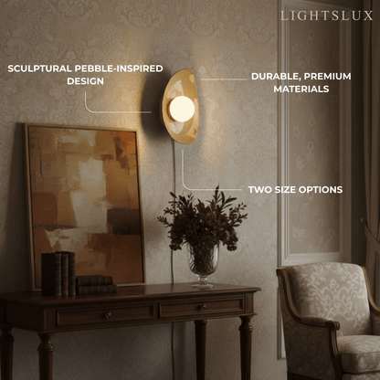  Wall Light — Handcrafted Ceramic & Translucent Glass for Living Room