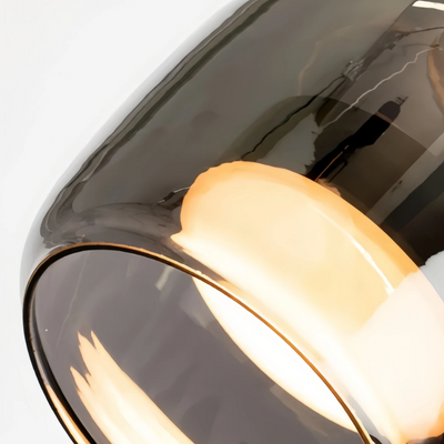 Vetro Modern Hand-Blown Pendant Lamp — Smoked Glass & Metal Accent for Kitchen Island