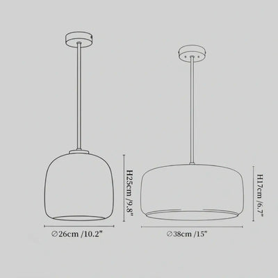 Vetro Modern Hand-Blown Pendant Lamp
