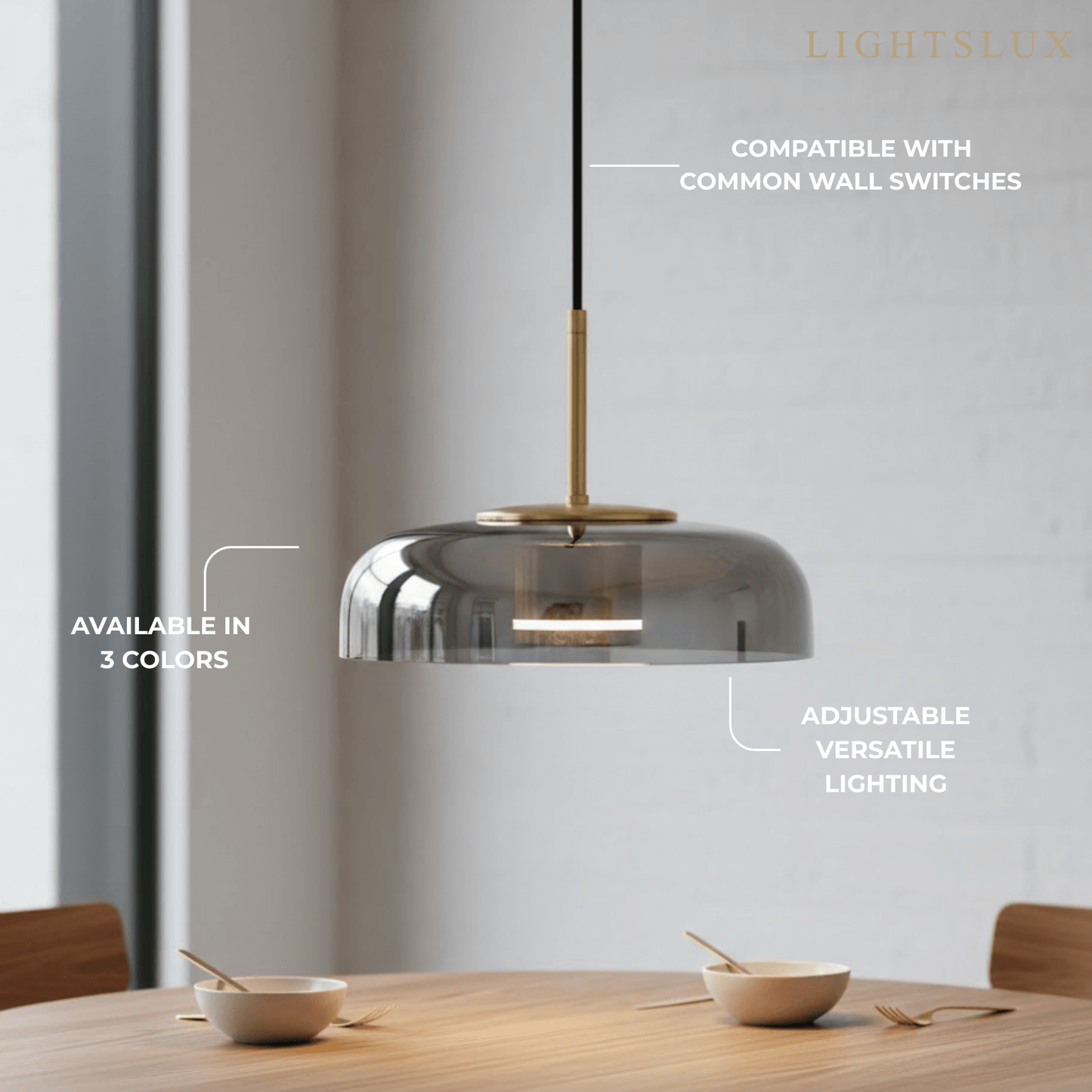 Pendant Lamp — Clear Glass Sphere & Brass Accent for Kitchen Island