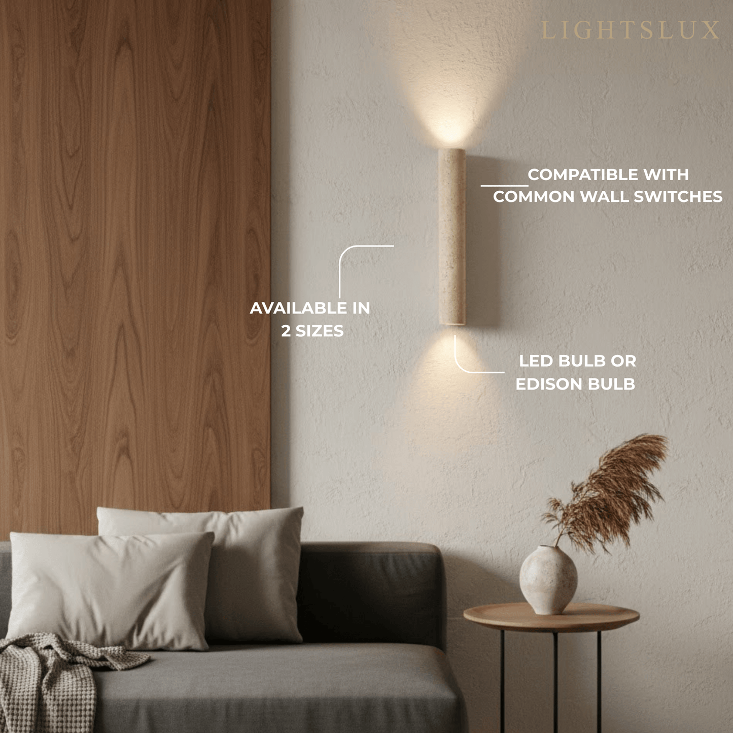 Minimalist Travertine Wall Lamp