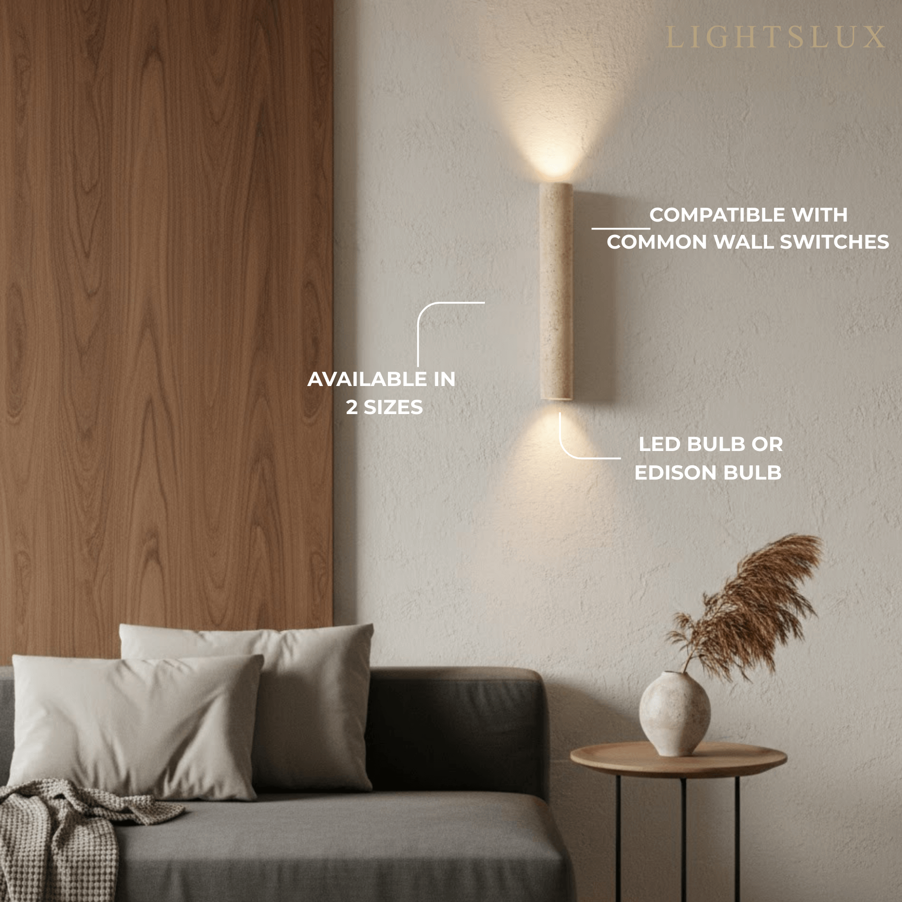 Minimalist Travertine Wall Lamp