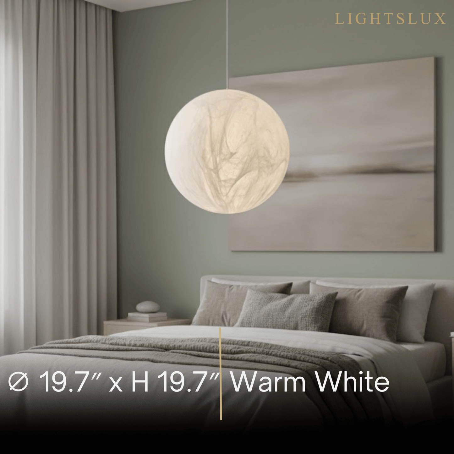 Pendant Light – Mulberry Silk White Globe Ceiling Lamp for Living Room