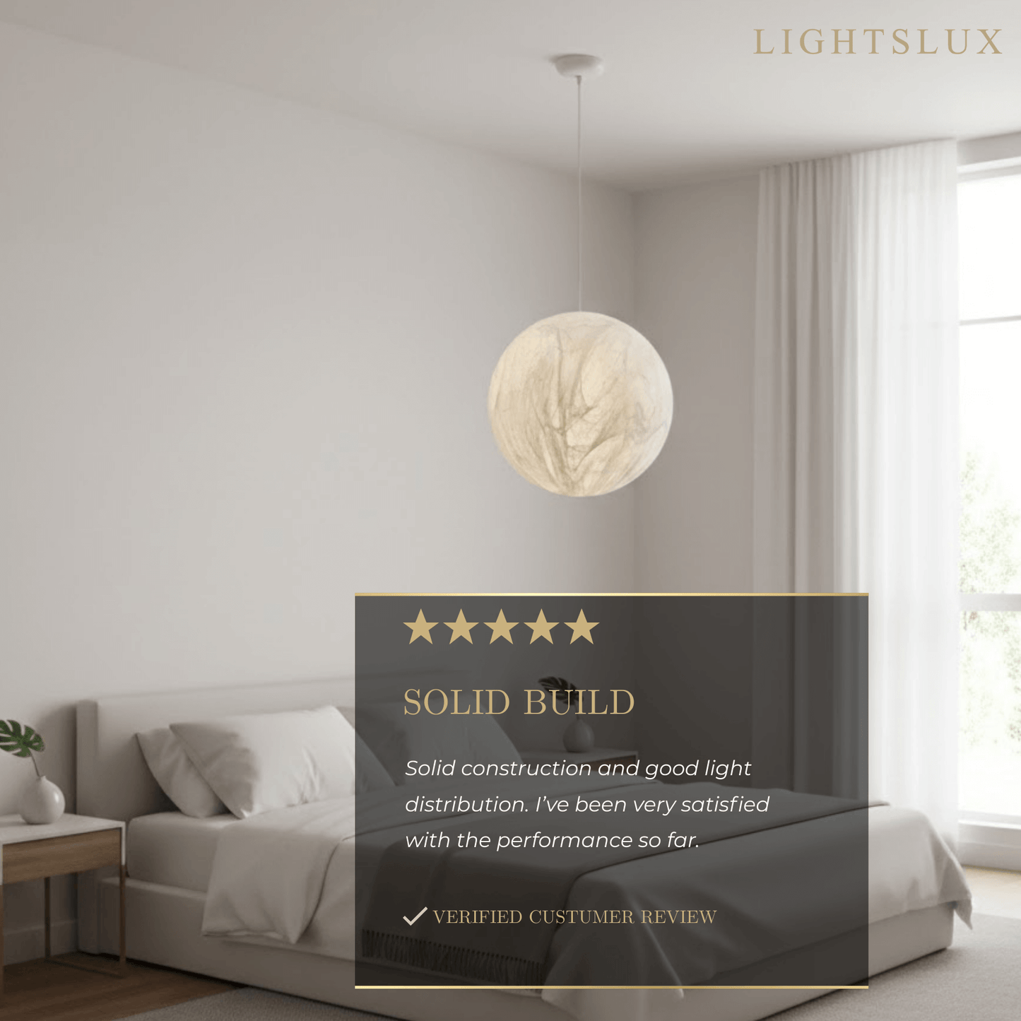 Pendant Light – Mulberry Silk White Globe Ceiling Lamp for Living Room