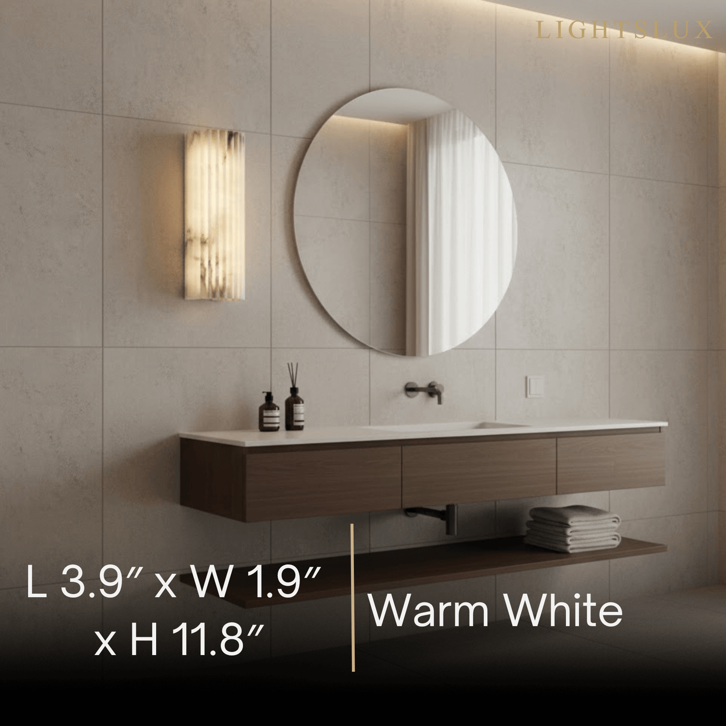 Modern Alabaster Wall Light – White Natural Stone LED Wall Lamp for Living Room