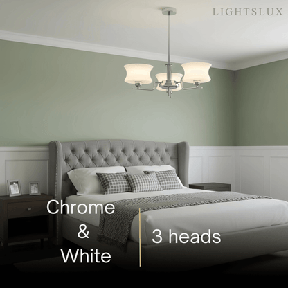 Vintage Chandelier – Gold or Chrome Glass Ceiling Light