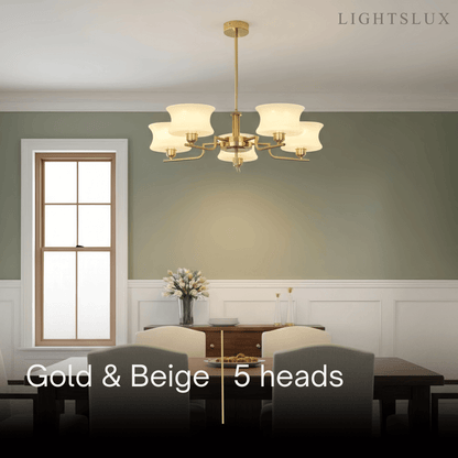 Vintage Chandelier – Gold or Chrome Glass Ceiling Light