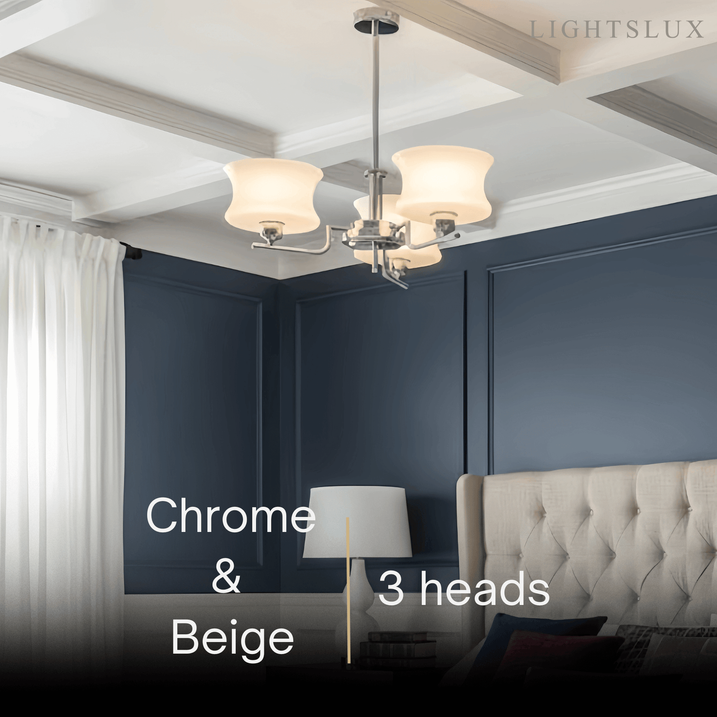 Vintage Chandelier – Gold or Chrome Glass Ceiling Light for Dining Room