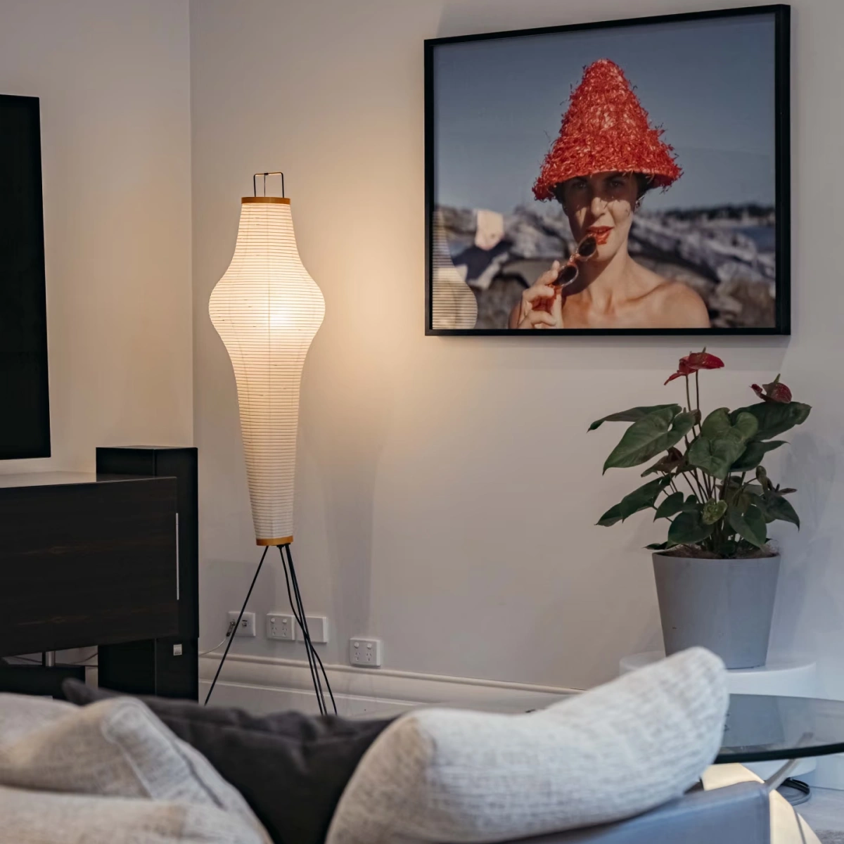 Japanese Floor Lamp – Mulberry Paper Lantern Light 