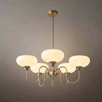 Modern Glass Chandelier – Gold or Chrome Multi-Light Ceiling Lamp