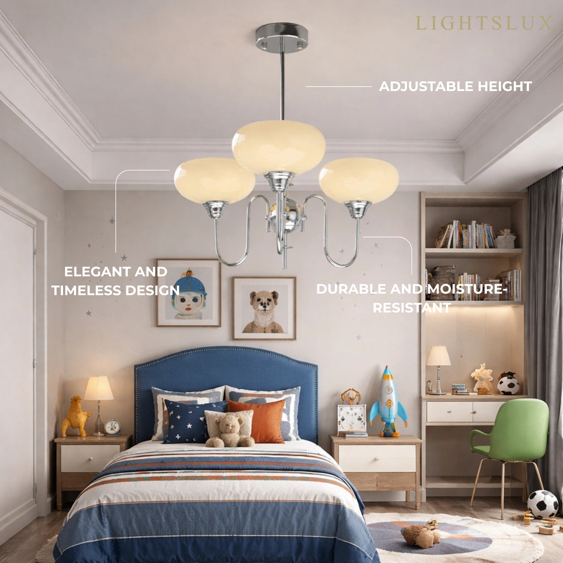 Modern Glass Chandelier – Gold or Chrome Multi-Light Ceiling Lamp