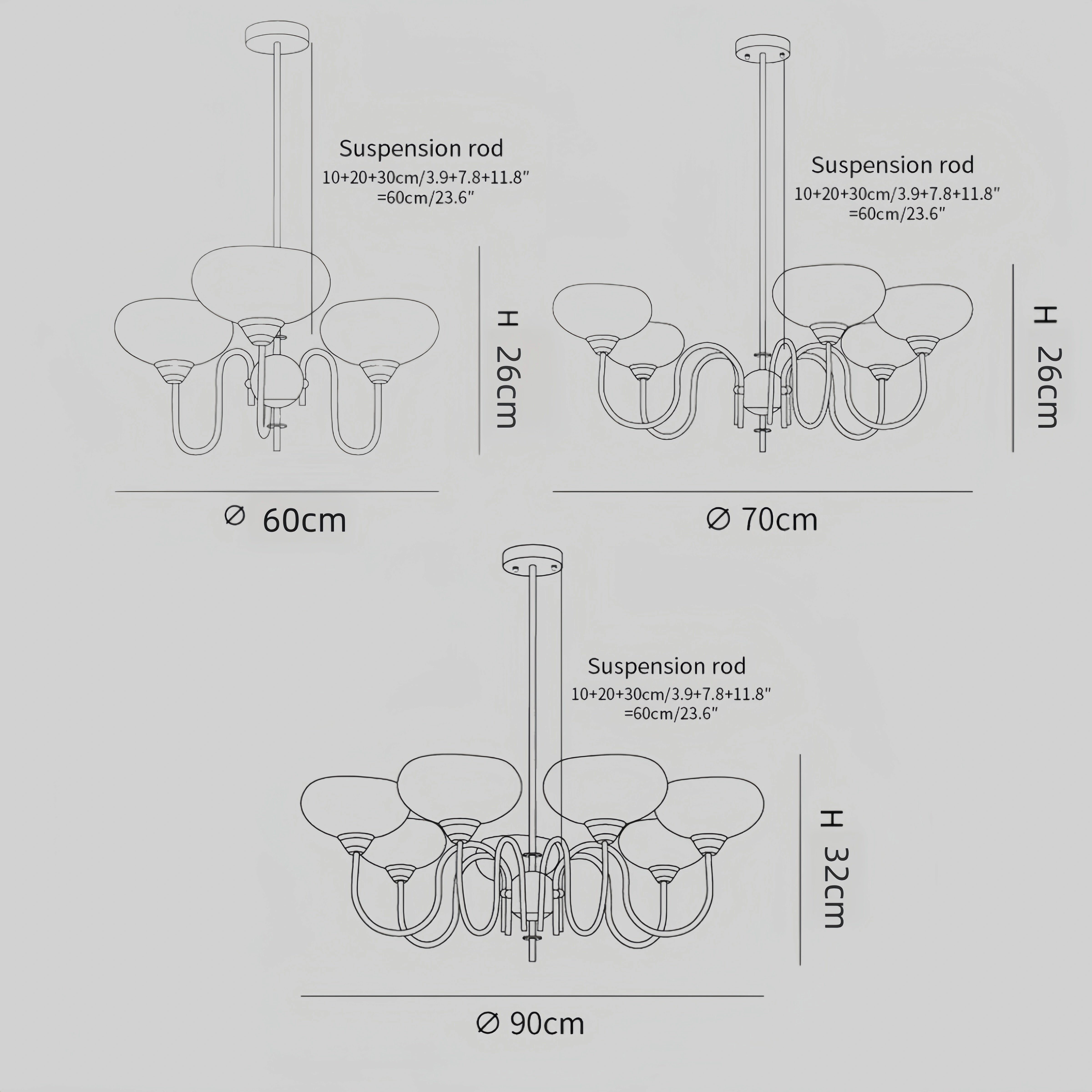 Modern Glass Chandelier – Gold or Chrome Multi-Light Ceiling Lamp for Dining Room