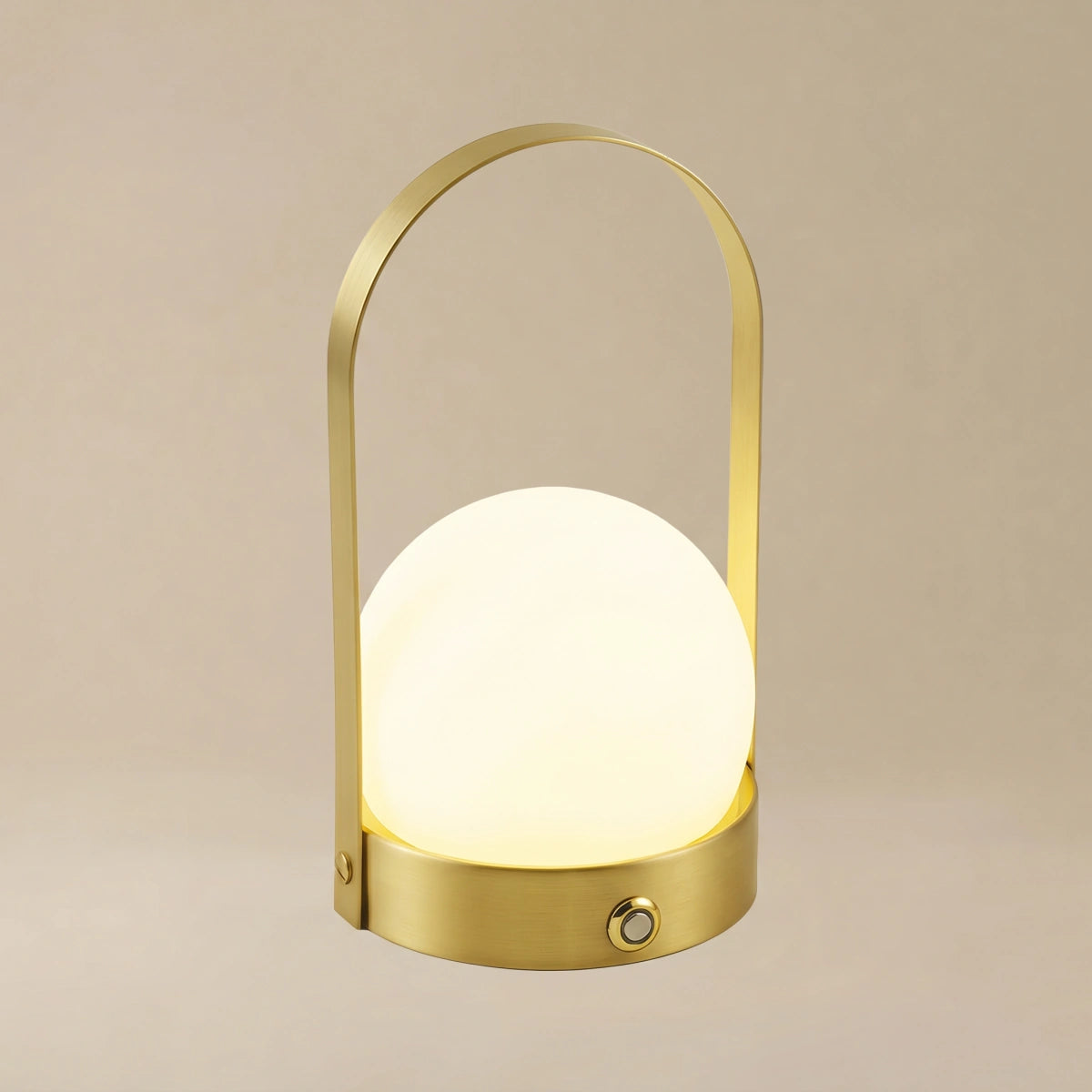 Modern Portable Table Lamp – LED Glass Lantern Light with Handle in Gold, Black or White