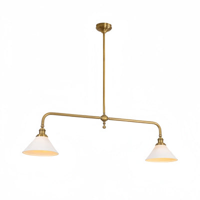 Modern Brass Pendant Light – White Ceramic Island Chandelier